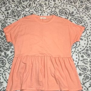Coral/Peach Babydoll Top Size Medium